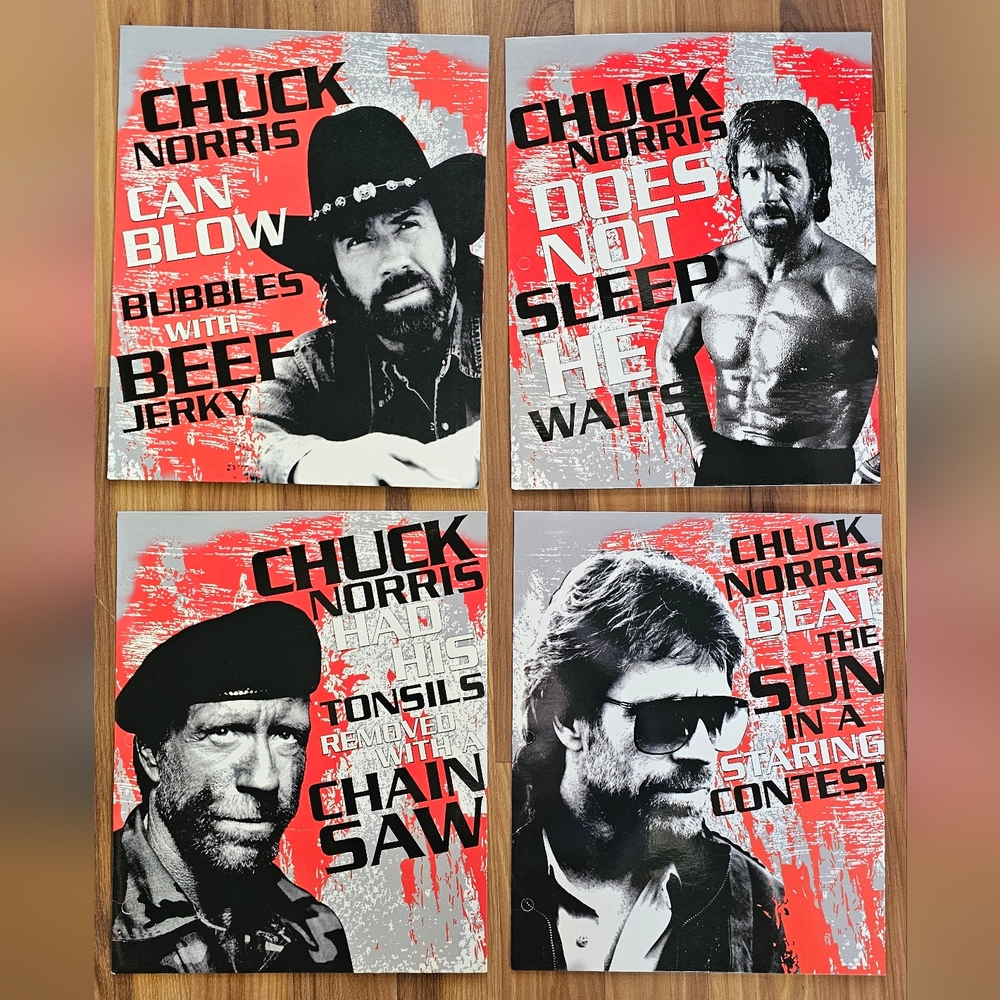 Chuck Norris Folders Set Of 4, 2008 School Supplies, Organization
